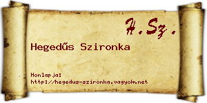 Hegedűs Szironka névjegykártya