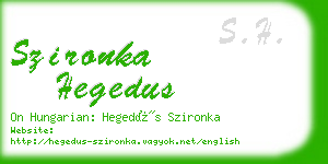 szironka hegedus business card